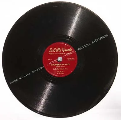 Pochette de « Souvenir D'Haiti » (La Belle Creole Trio)