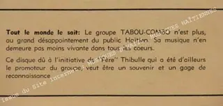 Image liée à « Disque Souvenir de ... » (Tabou Combo)