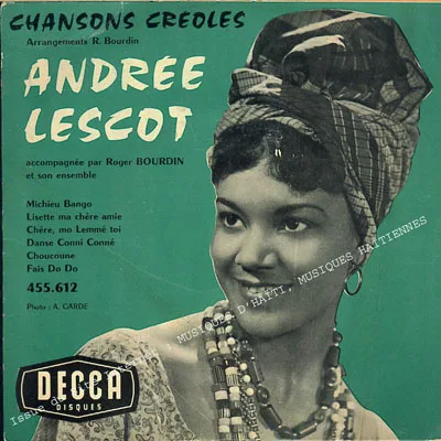 Pochette de « Chansons Créoles » (Andree Lescot)