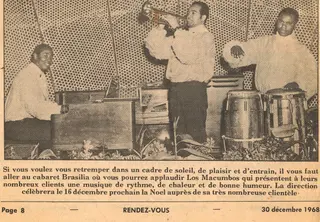 Eddy Prophete — Prestation au cabaret Brasilia - 30 decembre 1968